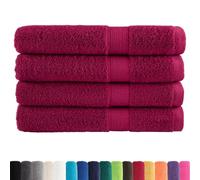 vidaXL Toallas Premium 4 uds 100% algodón Burdeos 100x200 cm 600 gsm, Toalla de Playa, Toalla de Playa, Toalla de baño Grande, Toalla de baño
