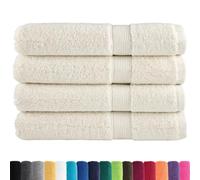 vidaXL Toallas Premium 4 uds 100% algodón Crema 100x200 cm 600 gsm, Toalla de Playa, Toalla de Playa, Toalla de baño Grande, Toalla de baño