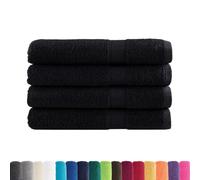 vidaXL Toallas Premium 4 uds 100% algodón Negro 100x200 cm 600 gsm, Toalla de Playa, Toalla de Playa, Toalla de baño Grande, Toalla de baño