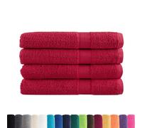 vidaXL Toallas Premium 4 uds 100% algodón Rojo 100x200 cm 600 gsm, Toalla de Playa, Toalla de Playa, Toalla de baño Grande, Toalla de baño