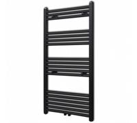 vidaXL Radiador toallero de baño Recto Negro 600 x 1160 mm