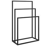 vidaXL Toallero de Pie Estantes Almacenamiento para Baño Exhibición Soporte Ropa Secado Organizador Accesorio Mantener Orden de Hierro Negro
