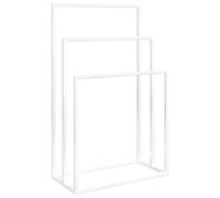 vidaXL Toallero de Pie Estantes Almacenamiento para Baño Exhibición Soporte Ropa Secado Organizador Mantener Orden Accesorio de Hierro Blanco