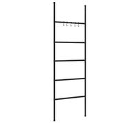 vidaXL Toallero en Escalera con 5 Niveles Vertical Pie Pared Soporte Almacenaje en Baño Tendedero Estantería Perchero en Casa Hierro Negro