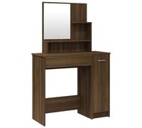 vidaXL Tocador con Espejo Maquillaje Almacenaje Muebles Baño Cuarto Decoración Adorno Entrada Aseo Cajones Mesa Vestidor Color Roble Marrón