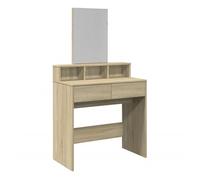 vidaXL Tocador con Espejo Color Roble Sonoma 130x50x132,5 cm, Mesa tocador, tocador, tocador de Dormitorio, Mesa de Maquillaje