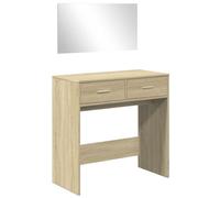 vidaXL Tocador con Espejo Color Roble Sonoma 80x39x80 cm, Mesa tocador, tocador de Maquillaje, Muebles de vestidor, Mesa de Maquillaje