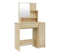 Vidaxl tocador con espejo color roble sonoma 86,5x35x136 cm