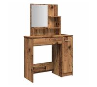 Vidaxl tocador con espejo envejecida 86,5x35x136 cm