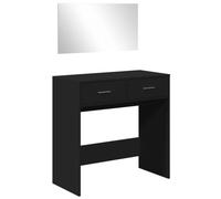 vidaXL Tocador con Espejo Negro 80x39x80 cm
