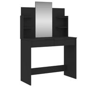vidaXL Tocador con Espejo Negro 96x39x142 cm