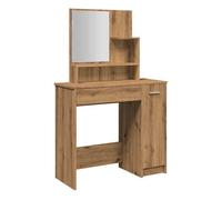 vidaXL Tocador con Espejo Roble Artisan 86,5x35x136 cm, Mesa tocador, tocador de Maquillaje, Muebles de vestidor, Mesa de Maquillaje