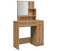 vidaXL Tocador con Espejo Roble Artisan 86,5x35x136 cm, Mesa tocador, tocador de Maquillaje, Muebles de vestidor, Mesa de Maquillaje