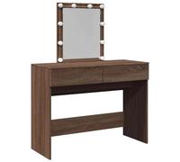 vidaXL Tocador con LED marrón Roble 100x40x130 cm, tocador de Maquillaje, tocador con Espejo, tocador con almacenaje, tocador de Dormitorio