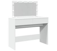 vidaXL Tocador con Luces LED Blanco 100x40x120 cm, tocador de Maquillaje, tocador con Espejo, tocador con almacenaje, tocador de Dormitorio