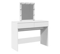 vidaXL Tocador con Luces LED Blanco 100x40x130 cm, tocador de Maquillaje, tocador con Espejo, tocador con almacenaje, tocador de Dormitorio