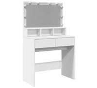 vidaXL Tocador con Luces LED Blanco 80x41x134,5 cm, tocador de Maquillaje, tocador con Espejo, tocador con almacenaje, tocador de Dormitorio