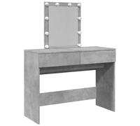vidaXL Tocador con Luces LED Gris hormigón 100x40x130 cm, tocador de Maquillaje, tocador con Espejo, tocador con almacenaje, tocador de Dormitorio