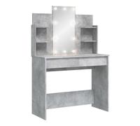 Vidaxl tocador con luces led gris hormigón 96x40x142 cm