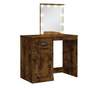 Vidaxl tocador con luces led roble ahumado 90x42x132,5 cm