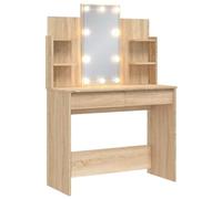 vidaXL Tocador con Luces LED Roble Sonoma 96x40x142 cm