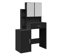 Vidaxl tocador con mueble negro 80x35x132 cm