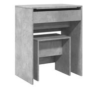 vidaXL Tocador con Taburete Gris hormigón 60x40x113,5 cm, Mesa tocador, tocador, tocador de Dormitorio, Mesa de Maquillaje, Escritorio de Maquillaje