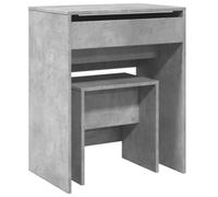 vidaXL Tocador con Taburete Gris hormigón 60x40x113,5 cm, Mesa tocador, tocador, tocador de Dormitorio, Mesa de Maquillaje, Escritorio de Maquillaje