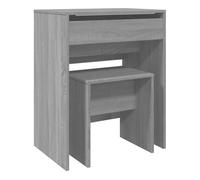 Vidaxl tocador con taburete gris sonoma 60x40x113,5 cm