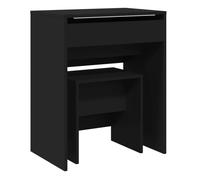 Vidaxl tocador con taburete negro 60x40x113,5 cm
