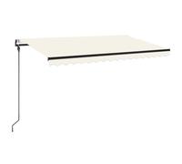 vidaXL Toldo Automático con LED y Sensor de Viento, Sombrilla Retráctil, Toldo Resistente al Agua, Toldo para Balcón Jardín Terraza, Color Crema