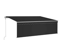 vidaXL Toldo Automático Retráctil con Persiana, Sombrilla Plegable, Toldo Resistente al Agua Rayos UV, Toldo para Balcón Jardín, Gris Antracita