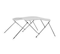 vidaXL Toldo Bimini de 3 Arcos para Barco Embarcación de Recreo Antimoho Correas de Nailon Ajustables Parasol de Lona Blanco 183x160x137 cm
