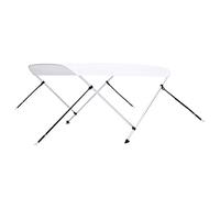 vidaXL Toldo Bimini de 2 Arcos para Barco Embarcación de Recreo Antimoho Correas de Nailon Ajustables Estable Duradero Parasol Blanco 150x120x110 cm