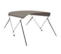 vidaXL Toldo Bimini de 2 Arcos, Capota Impermeable para Barco con Paredes Laterales, Cubierta para Barca, Protección contra Granizo Lluvia UV, Gris