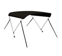 vidaXL Toldo Bimini de 2 Arcos, Capota Impermeable para Barco con Paredes Laterales, Cubierta para Barca, Protección contra Granizo Lluvia UV, Negro