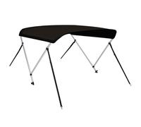 vidaXL Toldo Bimini de 2 Arcos, Capota Impermeable para Barco con Paredes Laterales, Cubierta para Barca, Protección contra Granizo Lluvia UV, Negro