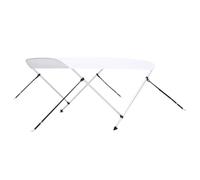 vidaXL Toldo Bimini de 2 Arcos para Barco Embarcación de Recreo Antimoho Correas de Nailon Ajustables Estable Duradero Parasol Blanco 180x150x110 cm
