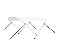 vidaXL Toldo Bimini de 2 Arcos para Barco Embarcación de Recreo Antimoho Correas de Nailon Ajustables Estable Duradero Parasol Blanco 180x150x110 cm