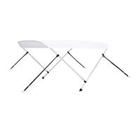 vidaXL Toldo Bimini de 2 Arcos para Barco Embarcación de Recreo Antimoho Correas de Nailon Ajustables Estable Duradero Parasol Blanco 180x130x110 cm