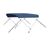 vidaXL Toldo Bimini de 2 Arcos para Barco Embarcación de Recreo Antimoho Correas de Nailon Ajustables Estable Parasol Azul Marino 150x120x110 cm