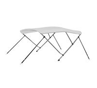 vidaXL Toldo Bimini de 3 Arcos para Barco Embarcación de Recreo Antimoho Correas de Nailon Ajustables Parasol de Lona Blanco 183x160x137 cm