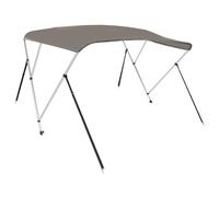 vidaXL Toldo Bimini de 3 Arcos, Capota Impermeable para Barco con Paredes Laterales, Cubierta para Barca, Protección contra Granizo Lluvia UV, Gris