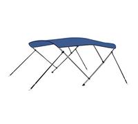vidaXL Toldo Bimini de 3 Arcos para Barco Embarcación de Recreo Antimoho Correas de Nailon Ajustables Parasol de Lona Azul 183x180x137 cm