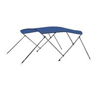 vidaXL Toldo Bimini de 3 Arcos para Barco Embarcación de Recreo Antimoho Correas de Nailon Ajustables Parasol de Lona Azul 183x196x137 cm