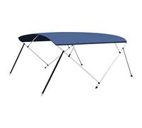 vidaXL Toldo Bimini 4 arcos – Antimoho, correas nailon ajustables – Azul marino 243x(230-244)x137 cm