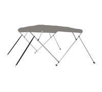 vidaXL Toldo Bimini de 4 Arcos, Capota Impermeable para Barco con Paredes Laterales, Cubierta para Barca, Protección contra Granizo Lluvia UV, Gris