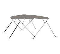 vidaXL Toldo Bimini de 4 Arcos, Capota Impermeable para Barco con Paredes Laterales, Cubierta para Barca, Protección contra Granizo Lluvia UV, Gris
