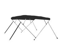 vidaXL Toldo Bimini de 4 Arcos, Capota Impermeable para Barco con Paredes Laterales, Cubierta para Barca, Protección contra Granizo Lluvia UV, Negro