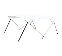 vidaXL Toldo Bimini 4 arcos para embarcación – Antimoho, correas nylon, blanco 243x(230-244)x137 cm